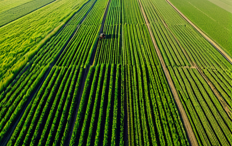 Precision Agriculture**

"Aerial view of a vast wheat field in the Krasnodar region of Russia. A drone is flying overhead, capturing data with sensors. Tractors are working in the field below, applying fertilizer precisely where needed. Bright sunny day.  Professional photography, high resolution, detailed, volumetric lighting, perfect anatomy, natural proportions, appropriate content, fully clothed farmers, safe for work, professional."

**