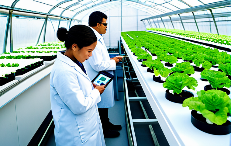 농업 원예 자동화 기술 - "A drone surveying a vast wheat field, golden hour lighting, a fully clothed farmer operating a tabl...