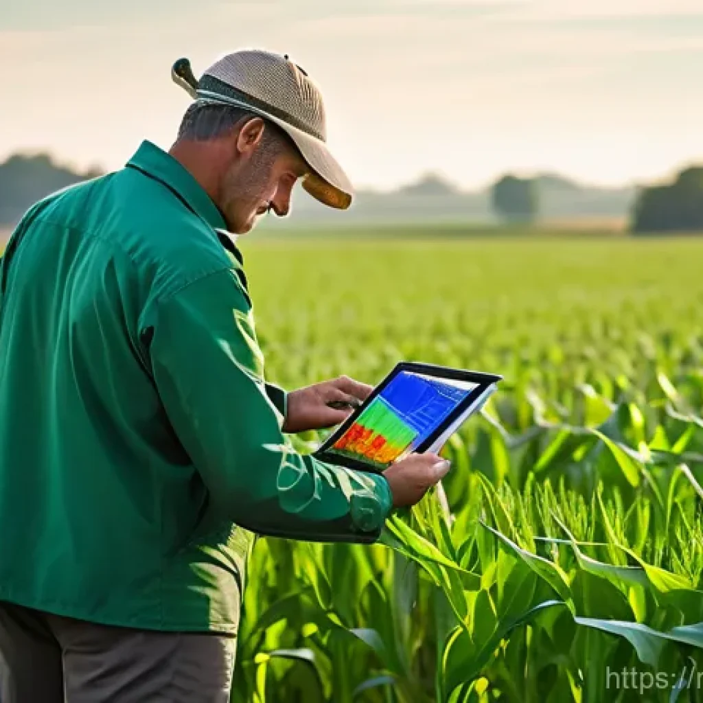 농업 AI 기반 영농일지 관리 - **Prompt:** A modern, innovative farmer (male, mid-40s, with a friendly expression, wearing a clean,...