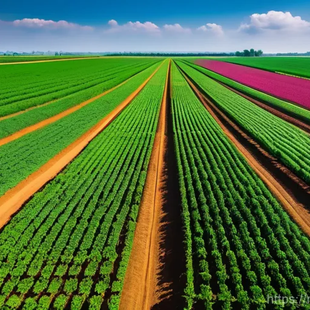 농업 바이오 기술 혁신 - **"New Horizons in Plant Cultivation"**
    A wide-angle shot of a vast, meticulously maintained agr...