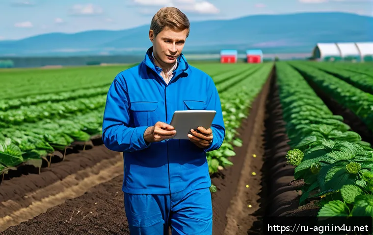 농업 경영 컨설팅 - A vibrant agricultural scene showcasing a modern Russian farm field with rows of ripe strawberries a...